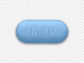 PrEp tablet. Vector pre-exposure prophylaxis blue pill developed to prevent HIV epidemic