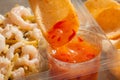 Prepacked Prawn, noodles and crackers Royalty Free Stock Photo