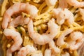 Prepacked Prawn and noodles detail Royalty Free Stock Photo