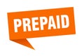 prepaid banner. prepaid speech bubble.