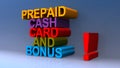 Prepaid cash card and bonus on blue