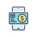 Color illustration icon for Prepaid, card and payment