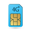 Prepaid And Postpaid SIM Card Icon, Glossy And Shiny Realistic Mobile Phone SIM Card Vector, Subscriber Identity Module Design In