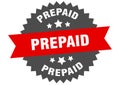 prepaid sign. prepaid round isolated ribbon label. Royalty Free Stock Photo