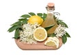 Preparated juice with lemon from elderflower