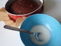 Preparation and baking of homemade chocolate gingerbread