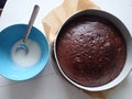 Preparation and baking of homemade chocolate gingerbread