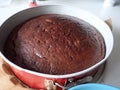 Preparation and baking of homemade chocolate gingerbread