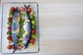 Mackerel fish with different vegetables Royalty Free Stock Photo