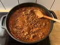 Preparation of the bolognese sauce