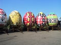 Preparation for a bright Easter holiday painted eggs Royalty Free Stock Photo