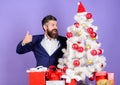 Preparation and celebration. How to organize awesome office christmas party. Checklist christmas preparation. Man