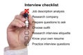Preparation checklist for a job interview