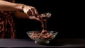 Preparation of chocolate in a bowl. AI generated