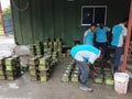 Preparation of concrete cube for concrete compression and strength test in the laboratory.