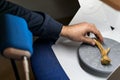 Preparation of a 3d scanner for an object, working the file on a computer then printing it on a 3d printer