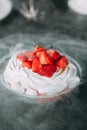 preparation of the dessert Pavlova Royalty Free Stock Photo