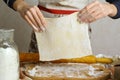 Preparation of the dough.
