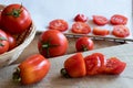 Preparation of dried tomatoes - slicing San Marzano tomatoes