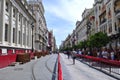 In preparation for the Easter Parade in Seville.