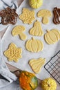 Preparation of festive cookies for baking in the oven