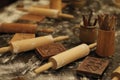 Preparation gingerbread in the kitchen - homemade