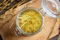 Preparation of herbal tincture from white willow bark Royalty Free Stock Photo