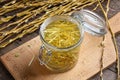Preparation of herbal tincture from white willow bark Royalty Free Stock Photo