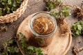 Preparation of homemade tincture from nettle roots collected in early spring