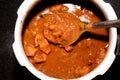 Preparation of Indian spicy Mutton curry Royalty Free Stock Photo