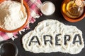 Ingredients for making corn arepas Royalty Free Stock Photo