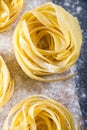 Preparation of italian tagliatelle pasta