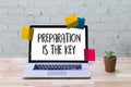 PREPARATION IS THE KEY plan BE PREPARED concept just prepare to Royalty Free Stock Photo