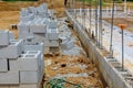 A preparation for laying the mounting a wall of aerated concrete blocks to building