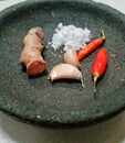 preparation for making chili, Sambal is one of the complementary foods whose taste can increase appetite