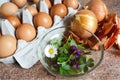 Preparation for natural coloring Easter eggs