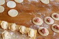 Preparation of pelmeni, ravioli, dumplings