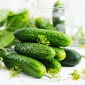 Preparation pickled marinated cucumbers,