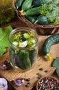 Preparation for pickling cucumbers Royalty Free Stock Photo