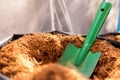 Preparation for planting the plant by use shovel dig the hole in Royalty Free Stock Photo