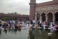 Preparation for prayer at Jama Masjid