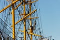 Preparation of the sailing frigate `Pallas` `Pallada` for a trip around the world in the port of Vladivostok