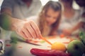 Preparation salad. Royalty Free Stock Photo