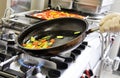 Preparation of Sliced Vegetables in a Pan Royalty Free Stock Photo