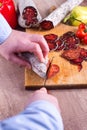 Preparation of smoked meat delicatessen