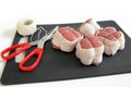 Preparation stuffed veal escalopes Royalty Free Stock Photo