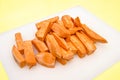Preparation of sweet potatoe chips 7 Royalty Free Stock Photo