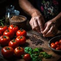 Preparation of tomato seeds for sowing on the table