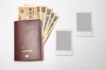 Preparation for Traveling concept with passport ,money Yen and photo frame Royalty Free Stock Photo