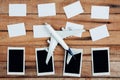 Preparation for Traveling concept and to do list, the paper noted, airplane, photo frame. Royalty Free Stock Photo